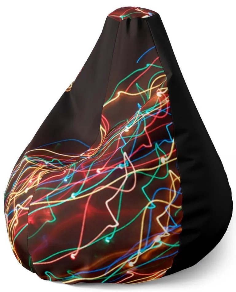 Sedací vak Pear svetelný efekt - detský, farebná