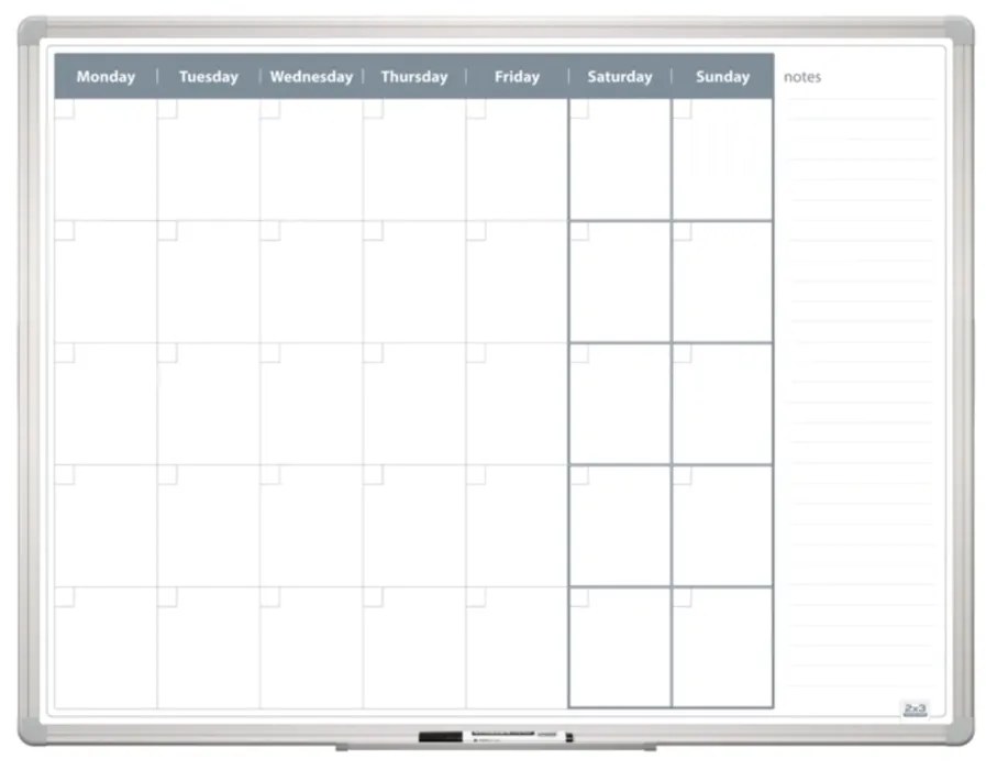 Toptabule.sk Mesačná plánovacia tabuľa 120x90 cm