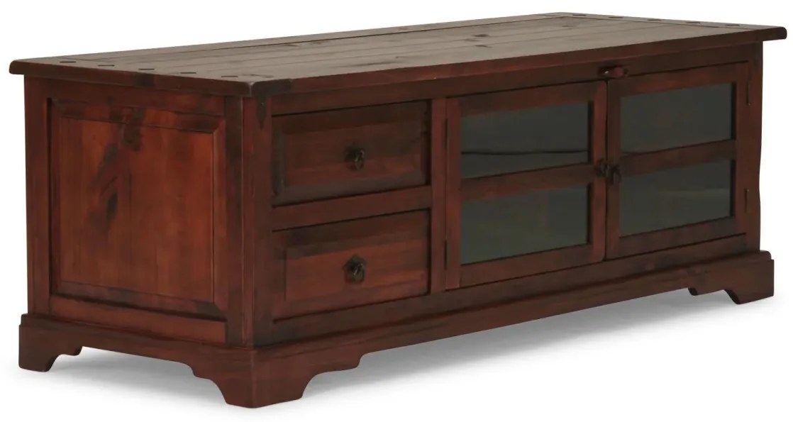 furniture-nabytek.cz - Masívny TV stolík Catana z borovice, lakovaný, hnedý