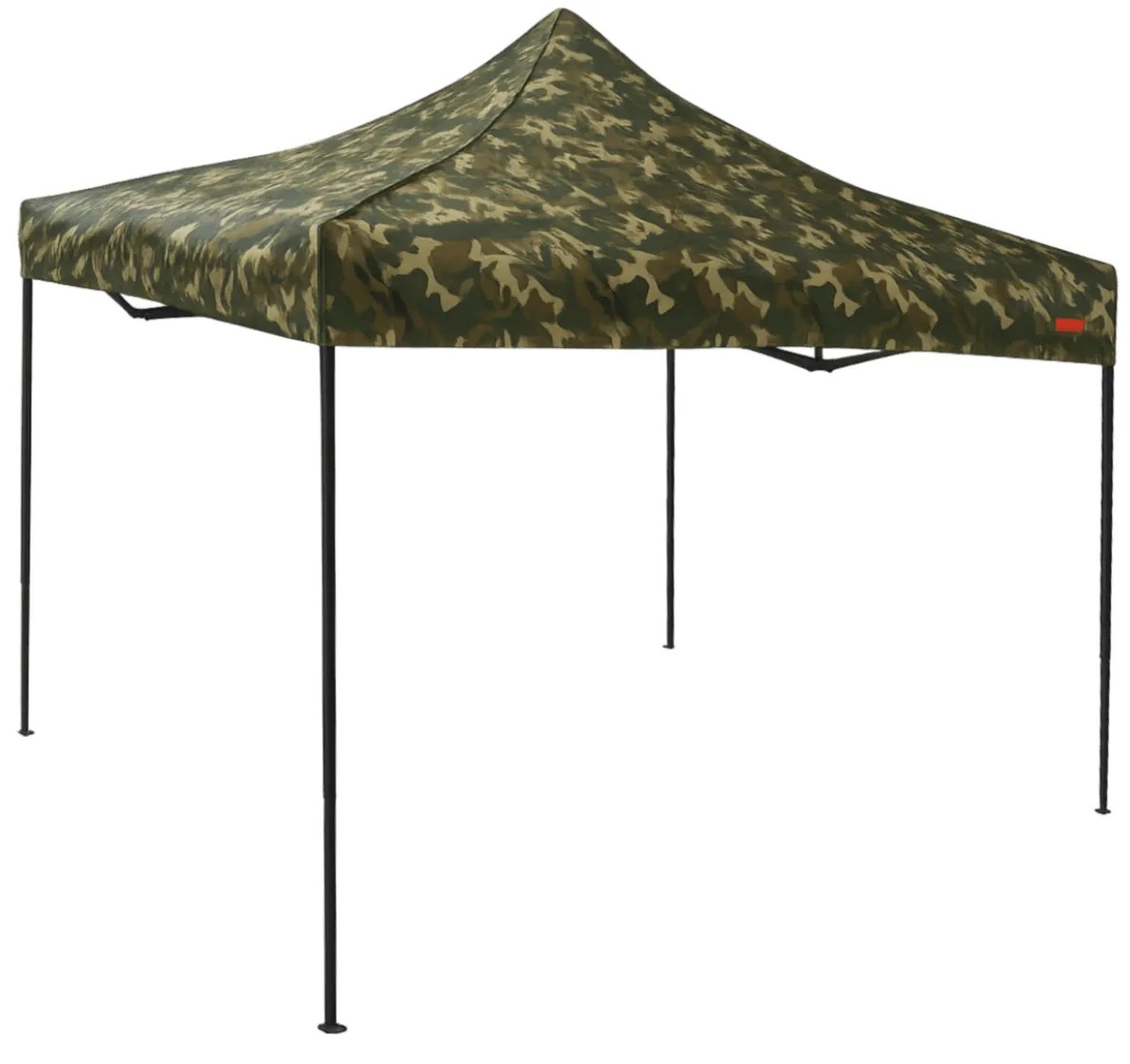 Rýchlorozkladací nožnicový stan 3x3m – oceľový, Bez bočných plachiet, Maskáčová