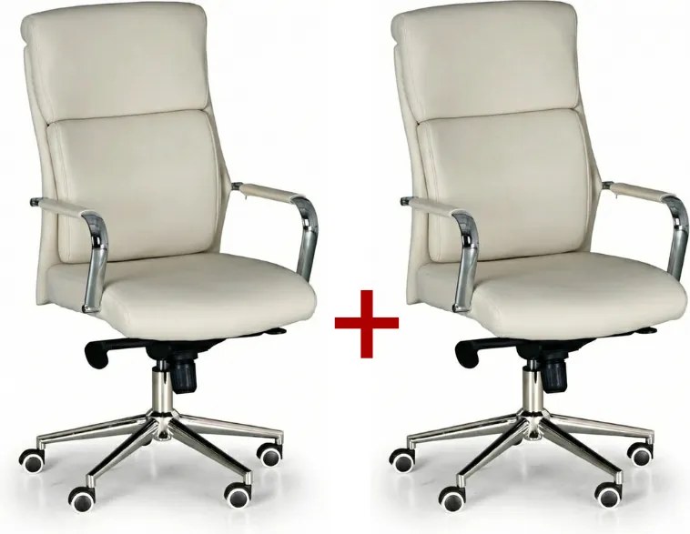 Kožené kancelárske kreslo VIRO 1+1 ZADARMO, béžová