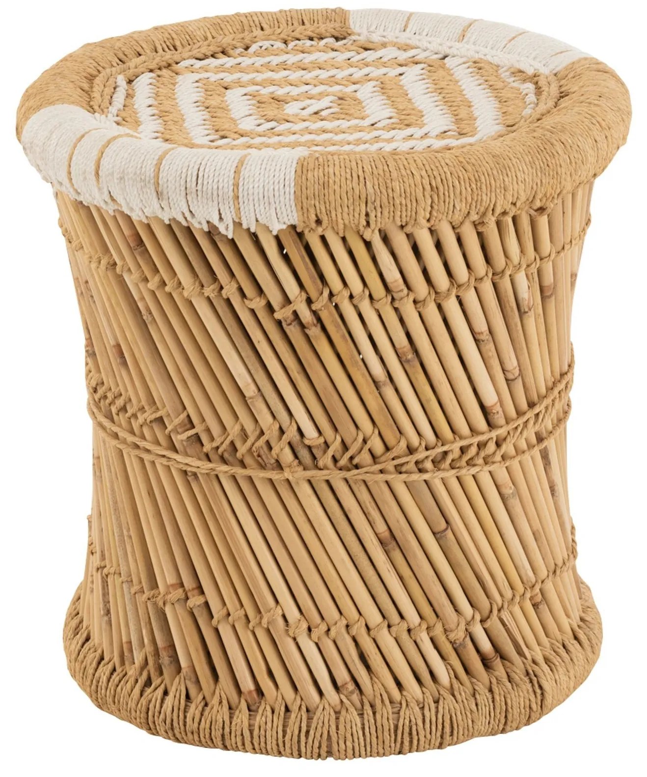 Prírodný bambusový odkladací stolík Stool Bamboo - Ø40*41cm