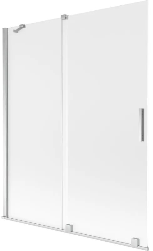 Mexen Velar, 2-krídlová posuvná vaňová zástena 140 x 150 cm, 8mm sklo námraza, chrómová, 896-140-000-31-01