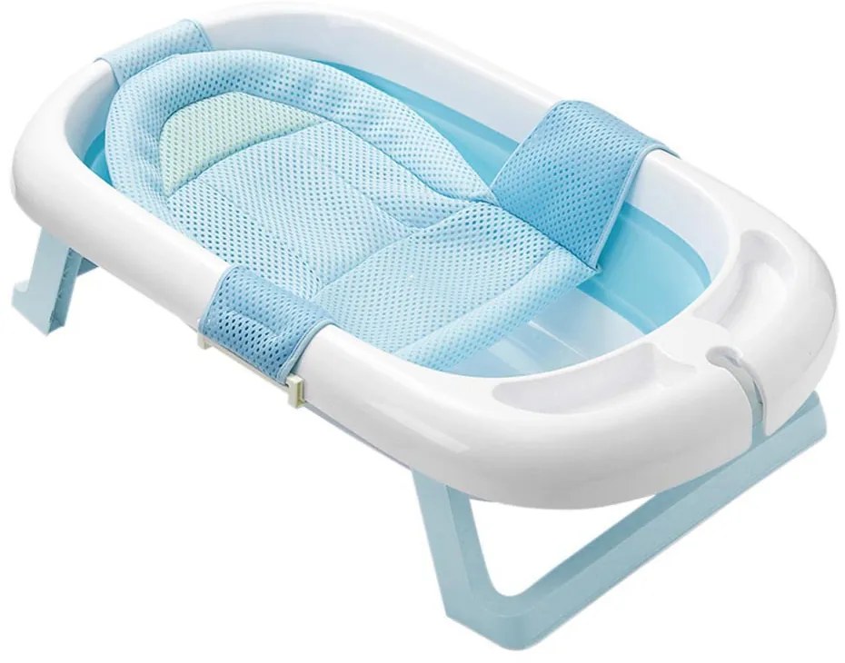 Skladacia vanička so sieťkou pre bábätká, 2 rôzne farby- modrá