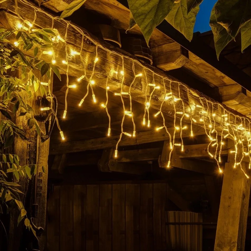 DECOLED LED svetlá vo forme rampúchov 3×0,5 m, teplá biela, 114 LED diód, IP67, biely kábel