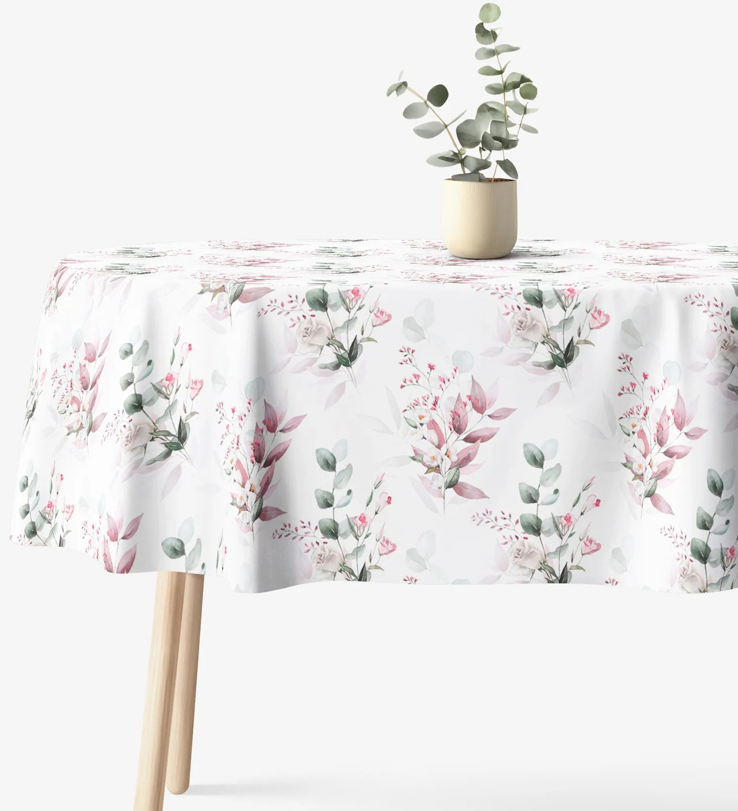 Goldea oválny obrus 100% bavlnené plátno deluxe - nežné ruže 140 x 200 cm