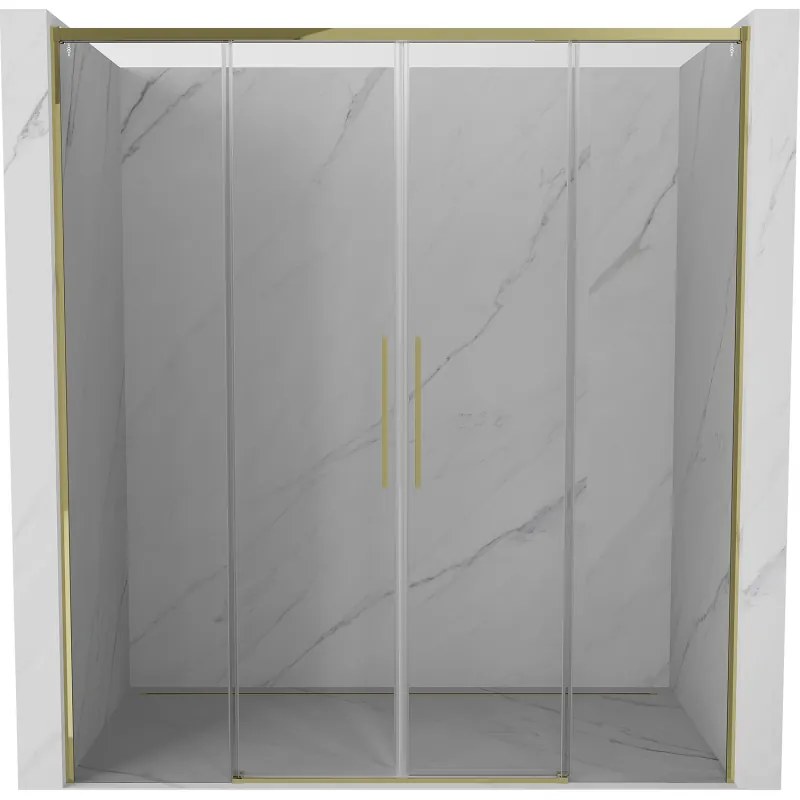 Mexen Rox, posuvné sprchové dvere 190 cm, číre sklo, zlatý profil, 8C2-190-002-50-00