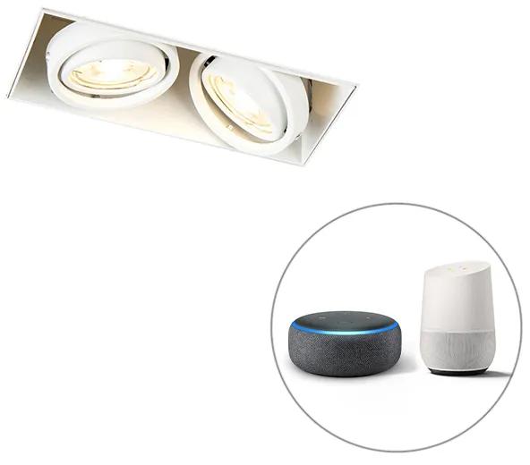 Inteligentné zapustené bodové svetlo biele bez rámu vrátane 2 WiFi GU10 - Oneon 2