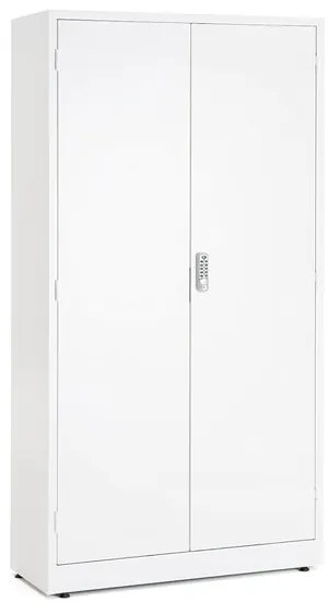 Kovová skriňa SAFE, s elektronickým zámkom, 1900x1000x400 mm, biela
