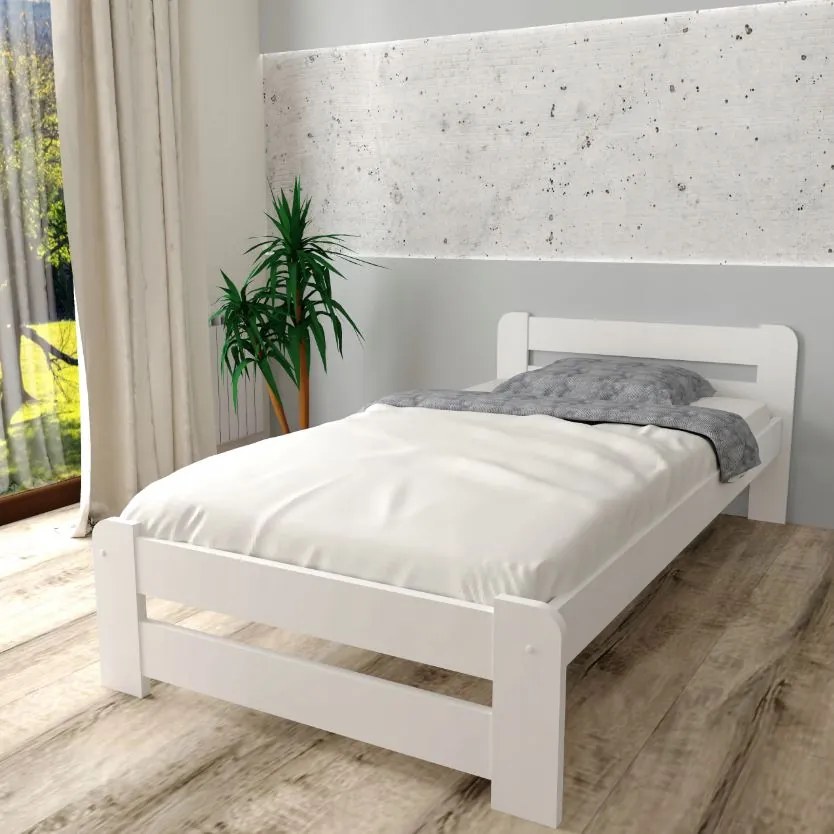 Detská posteľ z masívu borovice EURO - 200x90 cm - biela