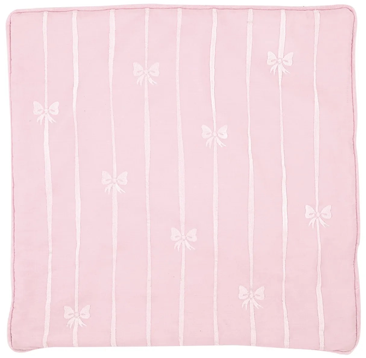 GREEN GATE Bavlnená obliečka na vankúš Dolobella Pale Pink Embroidery 50 x 50 cm