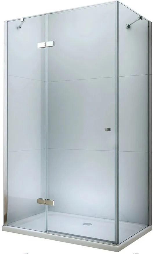 Mexen Roma, sprchovací kút 70 (dvere) x 50 (stena) cm, 6mm číre sklo, chrómový profil, 854-070-050-01-00