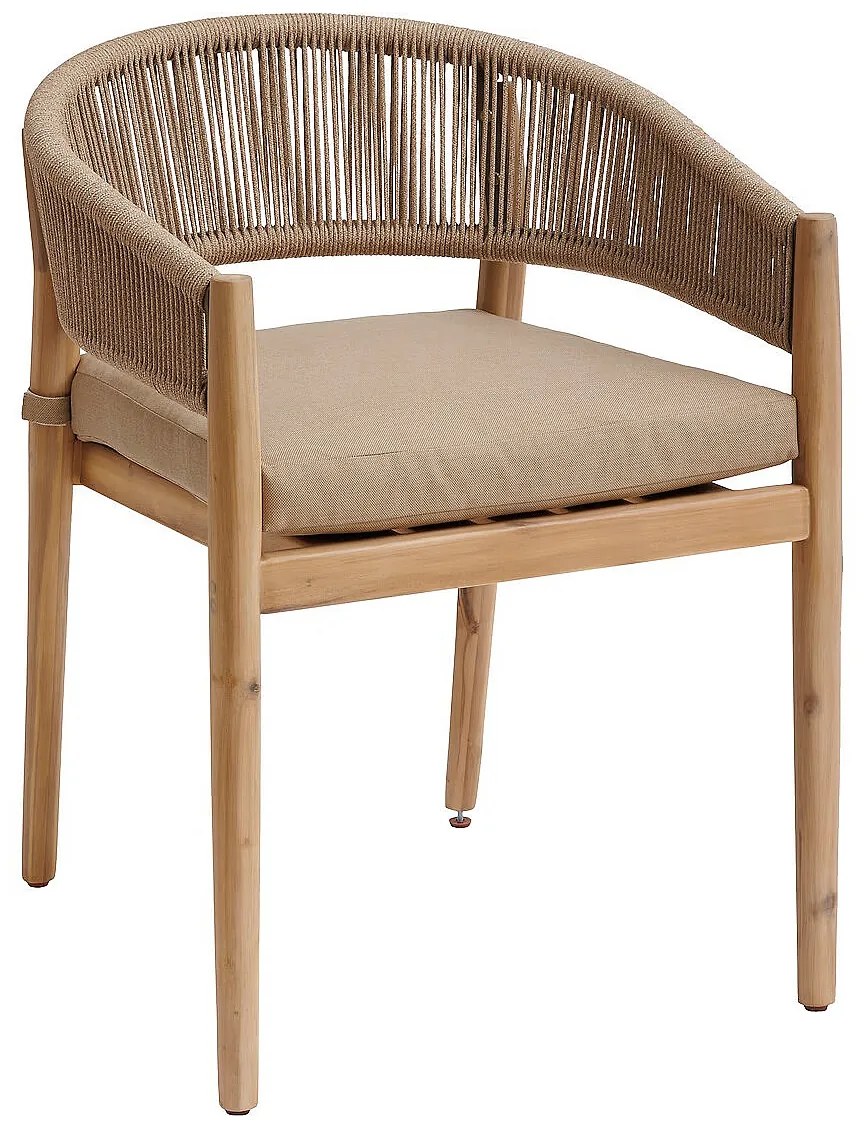 DEOKORK Luxusné jedálenské kreslo z akácie NAUTICA (natural)