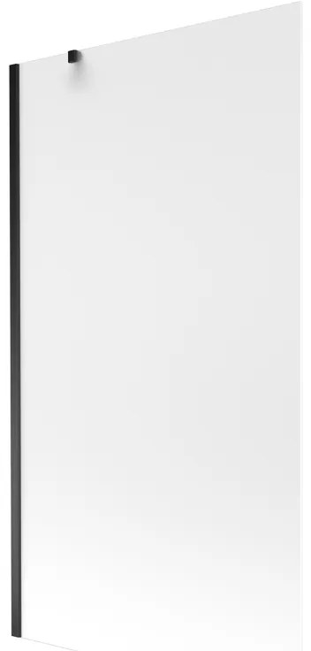 Mexen Next, vaňová zástena 1-krídlová 100 x 150 cm, fixné krídlo, 6 mm námraza sklo, čierny profil, 895-100-000-00-30-70