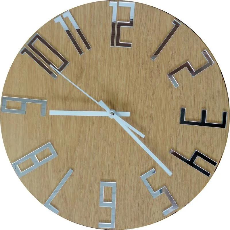 Dizajnové hodiny na stenu z HDF a priehľadného plexiskla - spojenie elegancie a funkčnosti pre váš interiér I SENTOP HDFK006 DUB silver