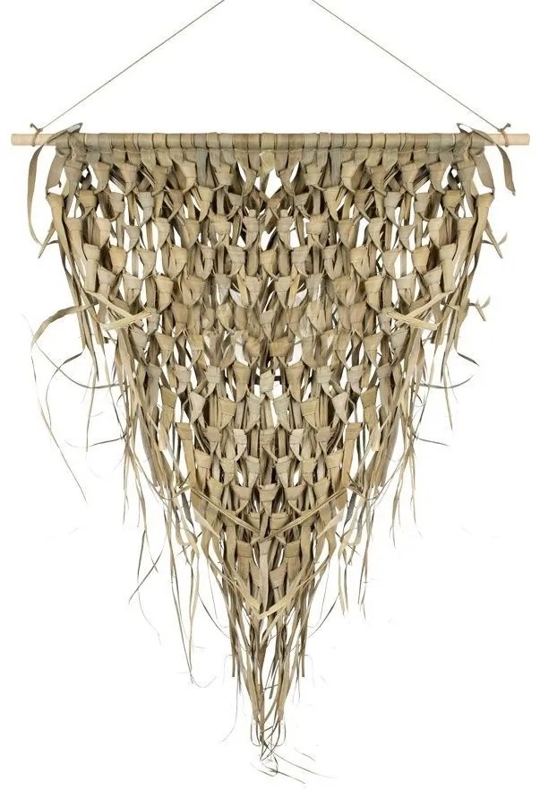 Tapiséria pletený trojuholník palmového lístia na prútiku - 3*65*75cm