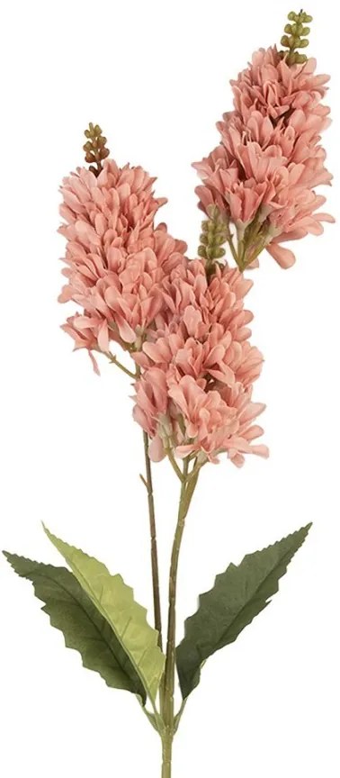 Dekorácia umelý kvet s ružovým kvetom - 10*7*74 cm