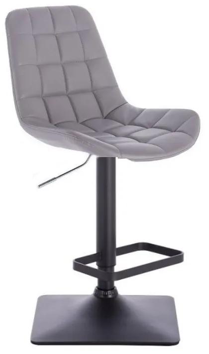 LuxuryForm DESIGN Barová stolička PARIS na čiernej hranatej podstave - šedá