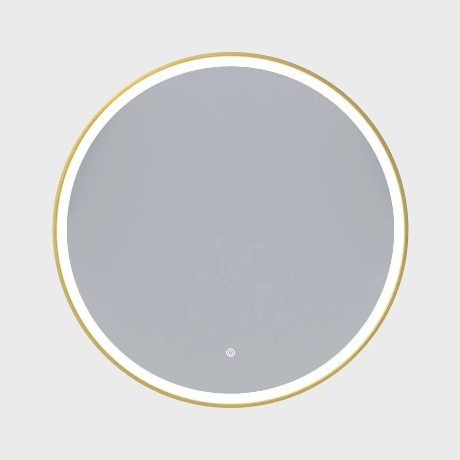 Erga Olivia, okrúhle LED zrkadlo 90cm, zlatý kovový rám, 2070 lm, 6500K, predné osvetlenie, ERG-V01-202-9090-GD