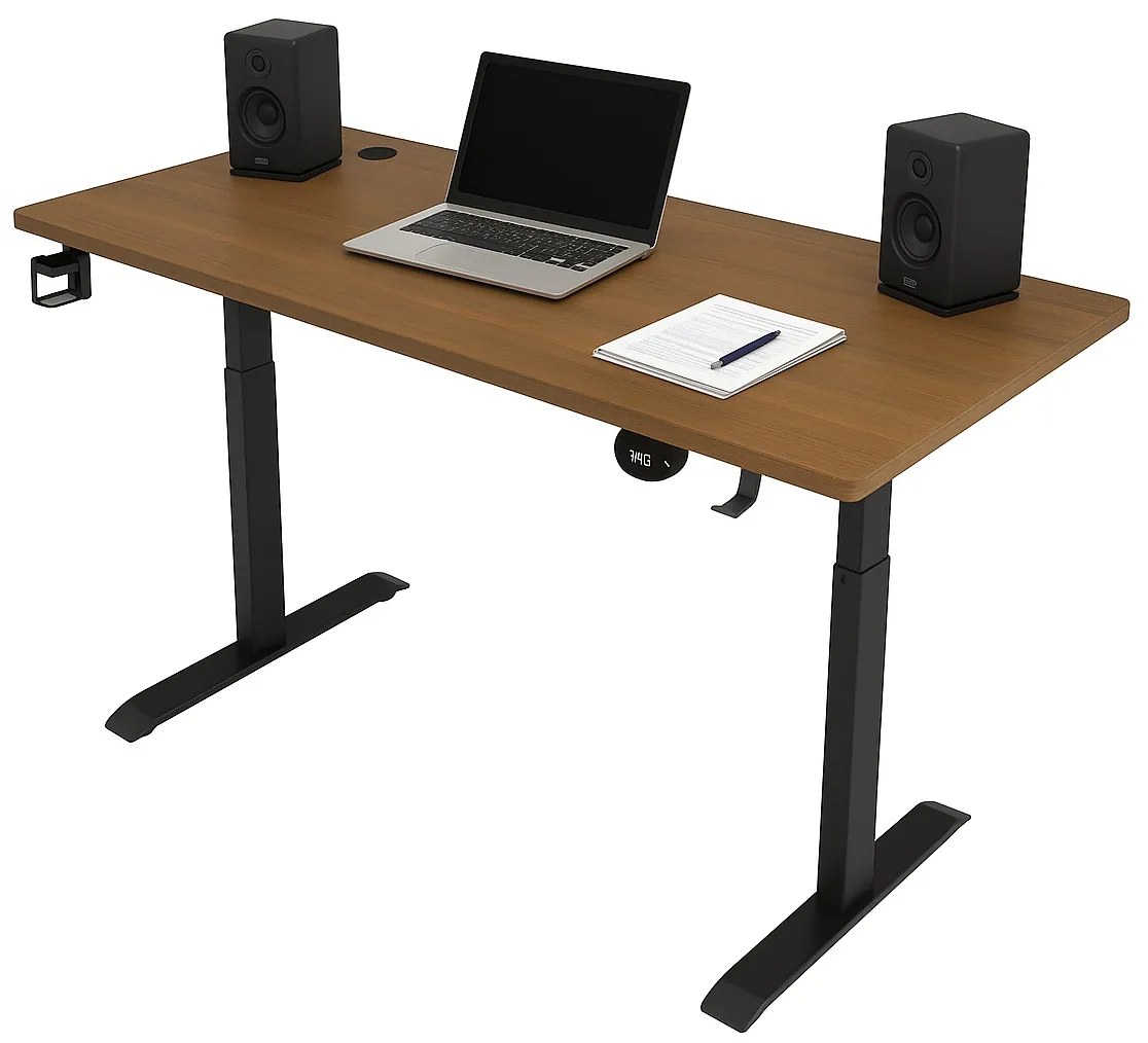 Herný stôl BR01 tmavohnedý s čiernym rámom 120 cm