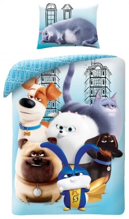Tajný život maznáčikov Bavlnené obliečky 70x80+160x200 cm