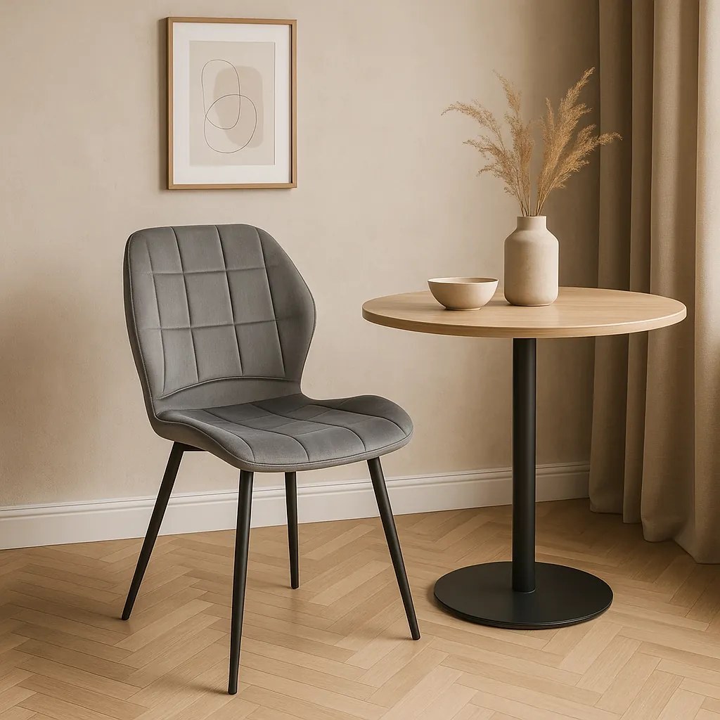 PROXIMA.store - Čalúnená jedálenska stolička IRYS FARBA: sivá, FARBA NÔH: čierna