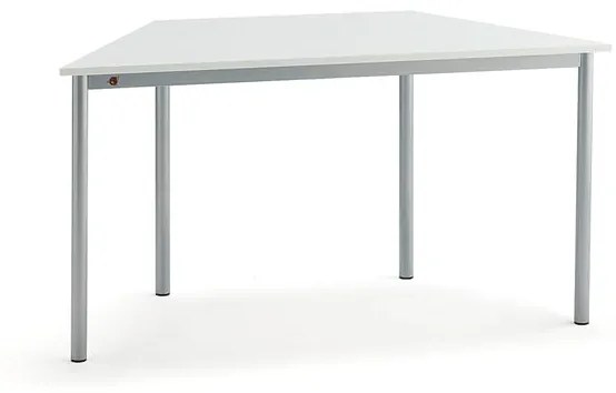 Stôl SONITUS TRAPETS, 1200x600x720 mm, HPL - biela, strieborná