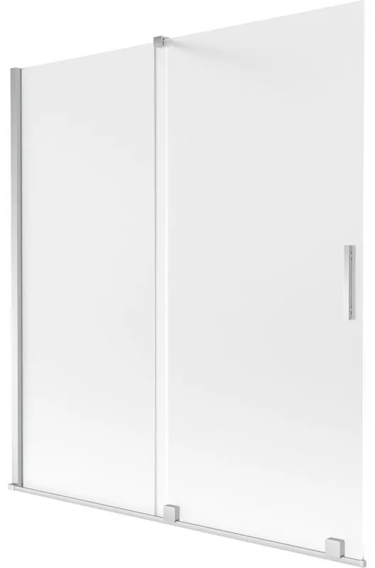 Mexen Velar, 2-krídlová posuvná vaňová zástena 150 x 150 cm, 8mm sklo námraza, chrómová, 896-150-000-31-01