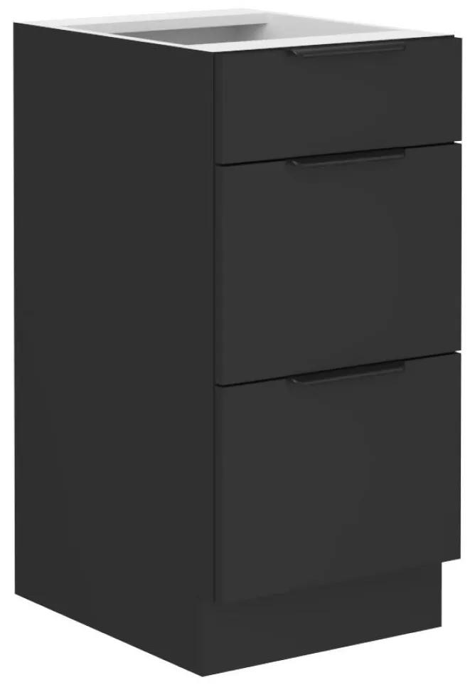 Dolná kuchynská skrinka Sobera 40 D 3S BB (čierna) . Vlastná spoľahlivá doprava až k Vám domov. 1096987