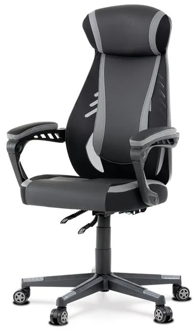 BONTEC Herné kreslo, hojdací mechanizmus, čierna ekokoža, KA-Y213 BLUE Farba: Šedá