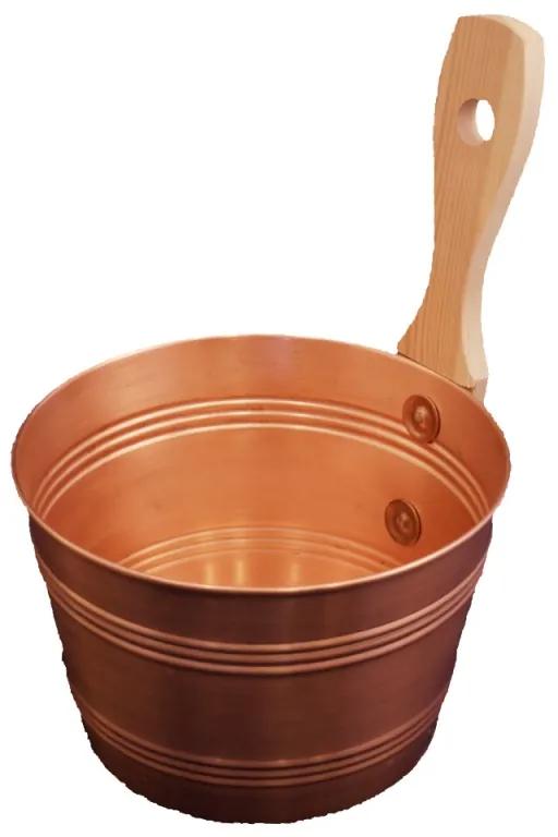 Vedro do sauny 4l, meď / borovica