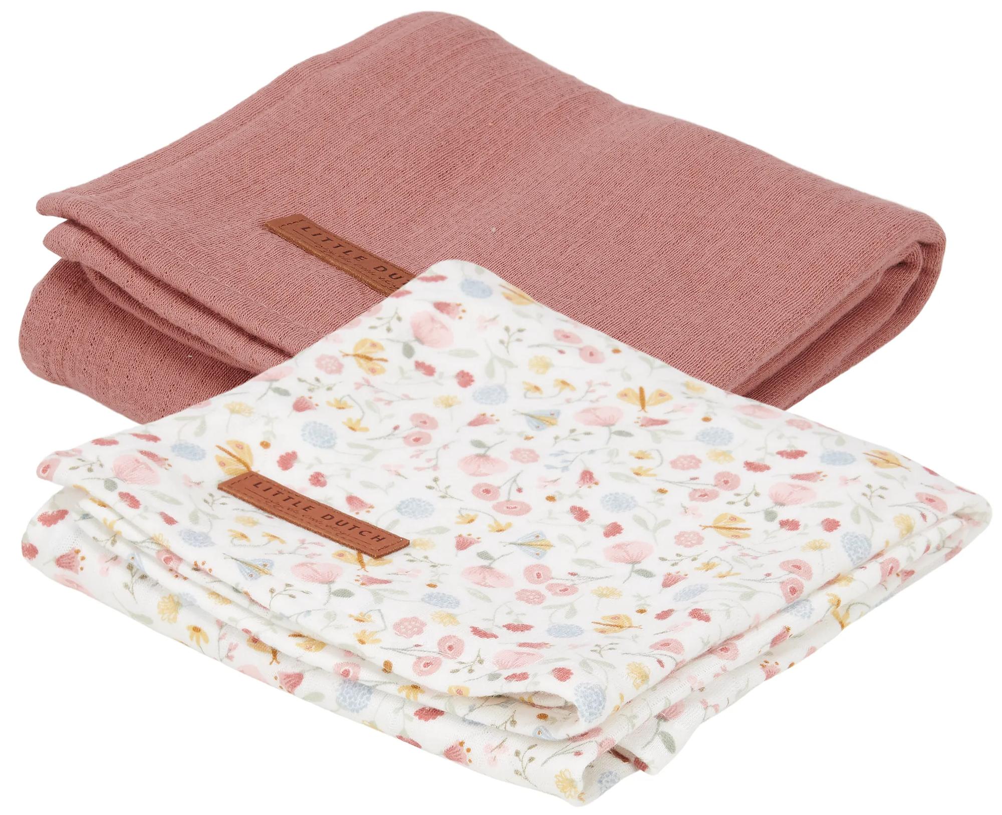 Plienky 70x70cm Kvety a motýle Pink 2ks