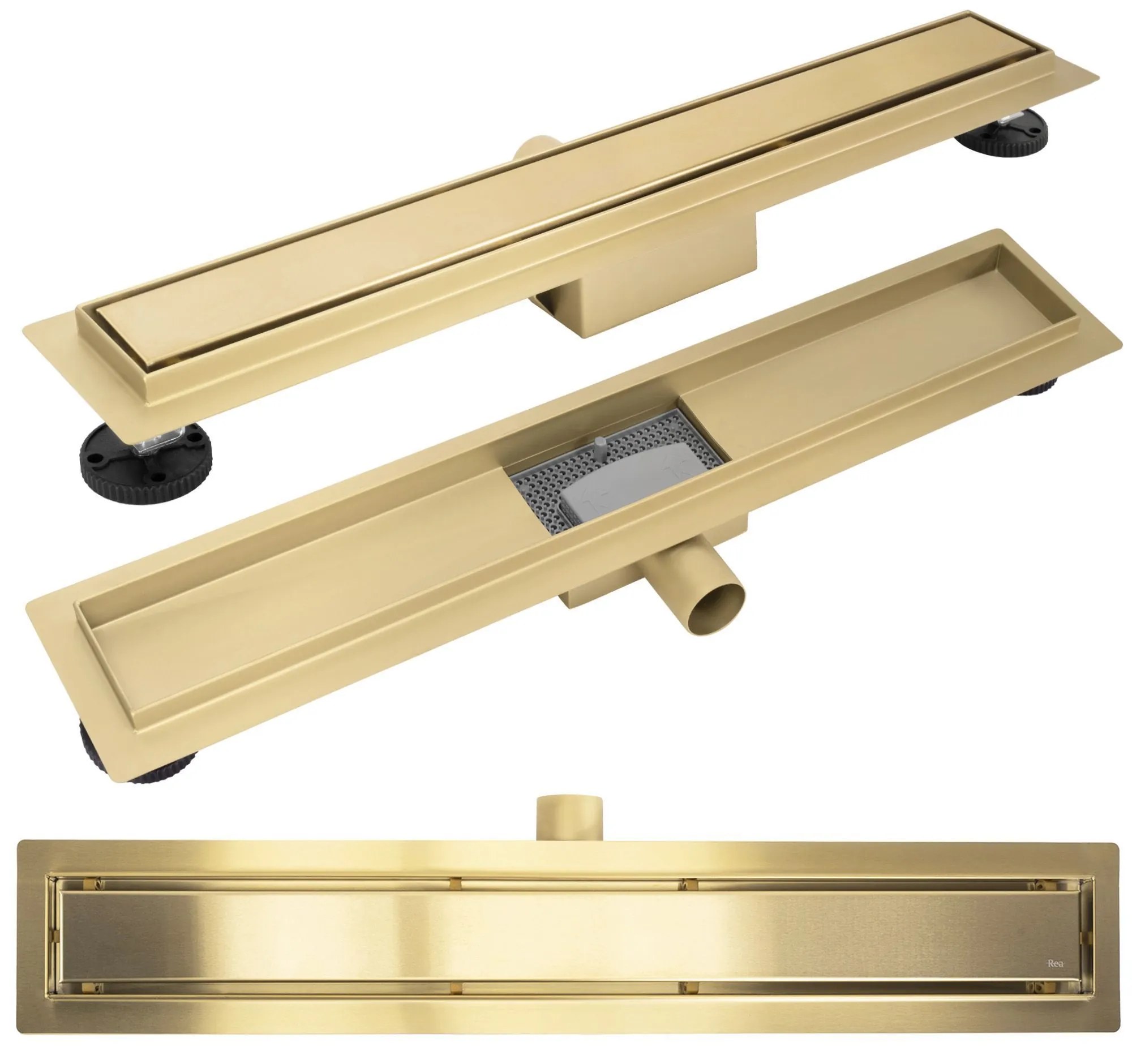 Rea Neox, nerezový odtokový žľab 80 cm, zlatá matná, REA-G4894