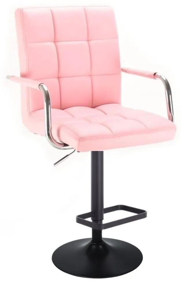 LuxuryForm DESIGN Barová stolička VERONA na čiernom tanieri - ružová