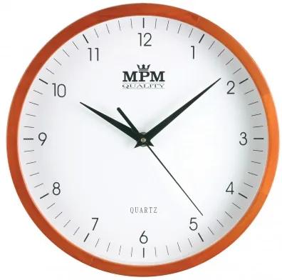 Nástenné hodiny MPM, 2472.51.W - hnedá svetlá, 25cm