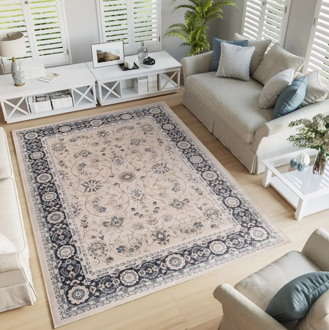 Kusový koberec COLORADO Rim - svetlo béžový