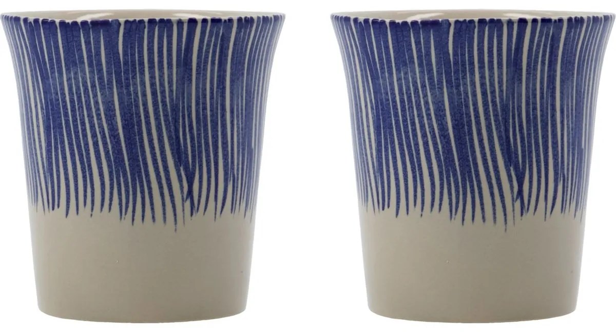 House Doctor Kameninový hrnček Diva Blue 250 ml – set 2 ks