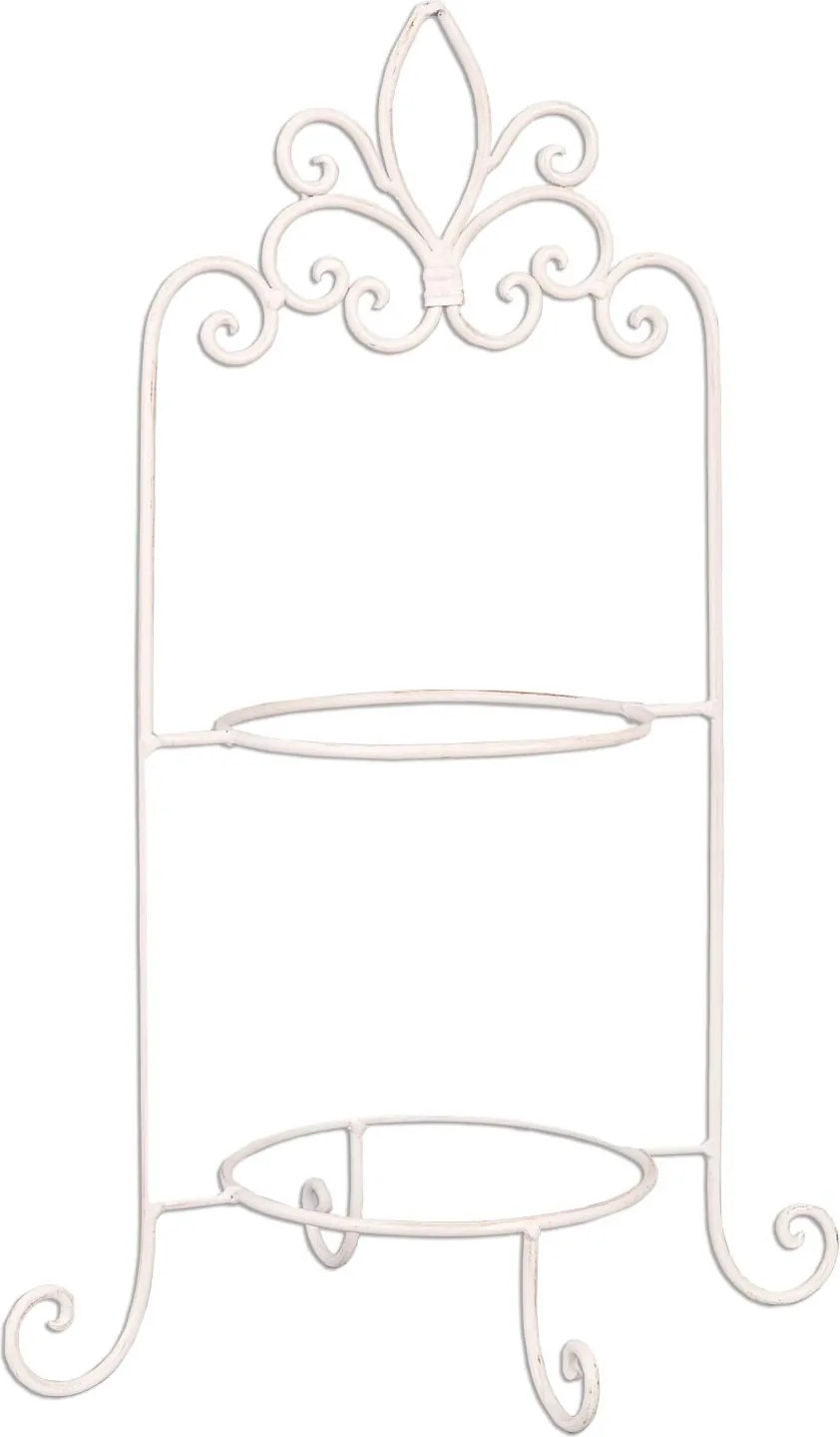 Biely kovový stojan na taniere - 38 * 30 * 57 cm