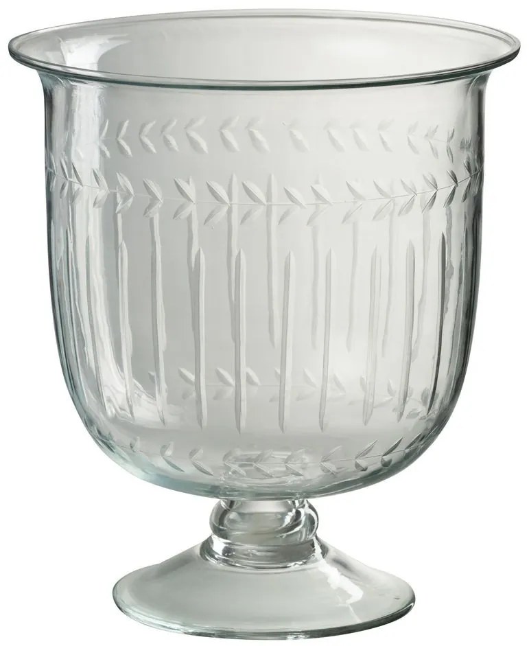 Transparentná sklenená váza na nohe Roman glass - Ø 22*25 cm
