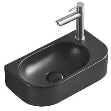 Mexen Viera, umývadlo na dosku 40x21x12 cm, ľavé, čierna matná, 21274085L