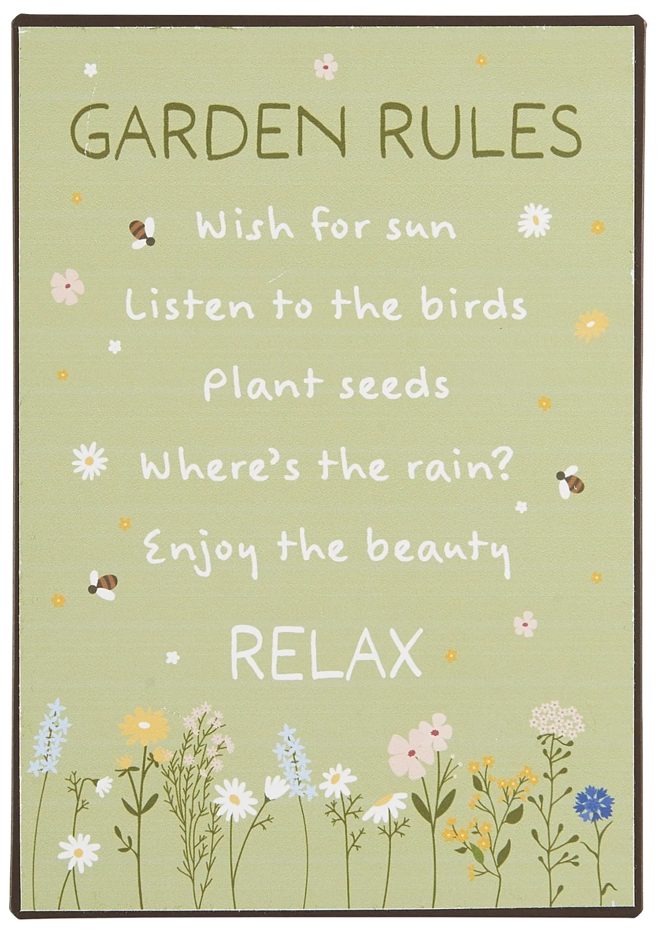 Ib Laursen Plechová tabuľa Garden Rules