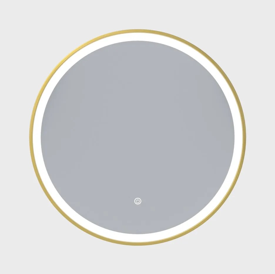 Erga Olivia, okrúhle LED zrkadlo 70cm, zlatý kovový rám, 1610 lm, 6500K, predné osvetlenie, ERG-V01-202-7070-GD
