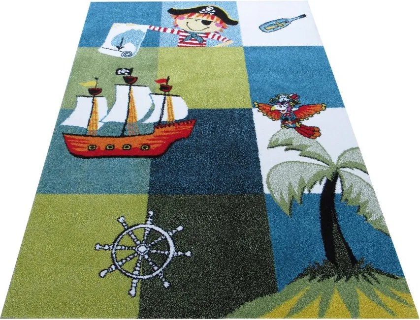 DY Detský farebný koberec s motívom Pirát 01 Rozmer: 400x500 cm