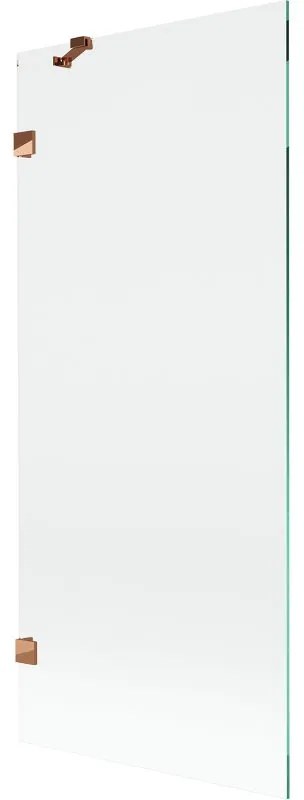 Mexen, Mexen Lunar 1-krídlová vaňová zástena 80 x 150 cm, transparentná, ružové zlato - 897-080-000-60-00