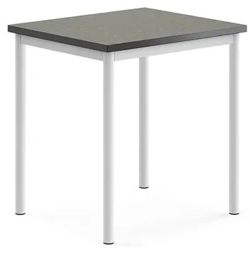 Stôl SONITUS, 700x600x720 mm, linoleum - tmavošedá, biela