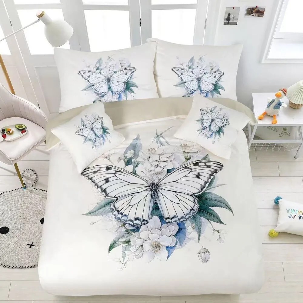 Obliečky BUTTY WHITE LIGHT 3-dielna sada 140x200 cm