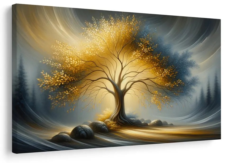 Obraz zlatý strom života v krajine