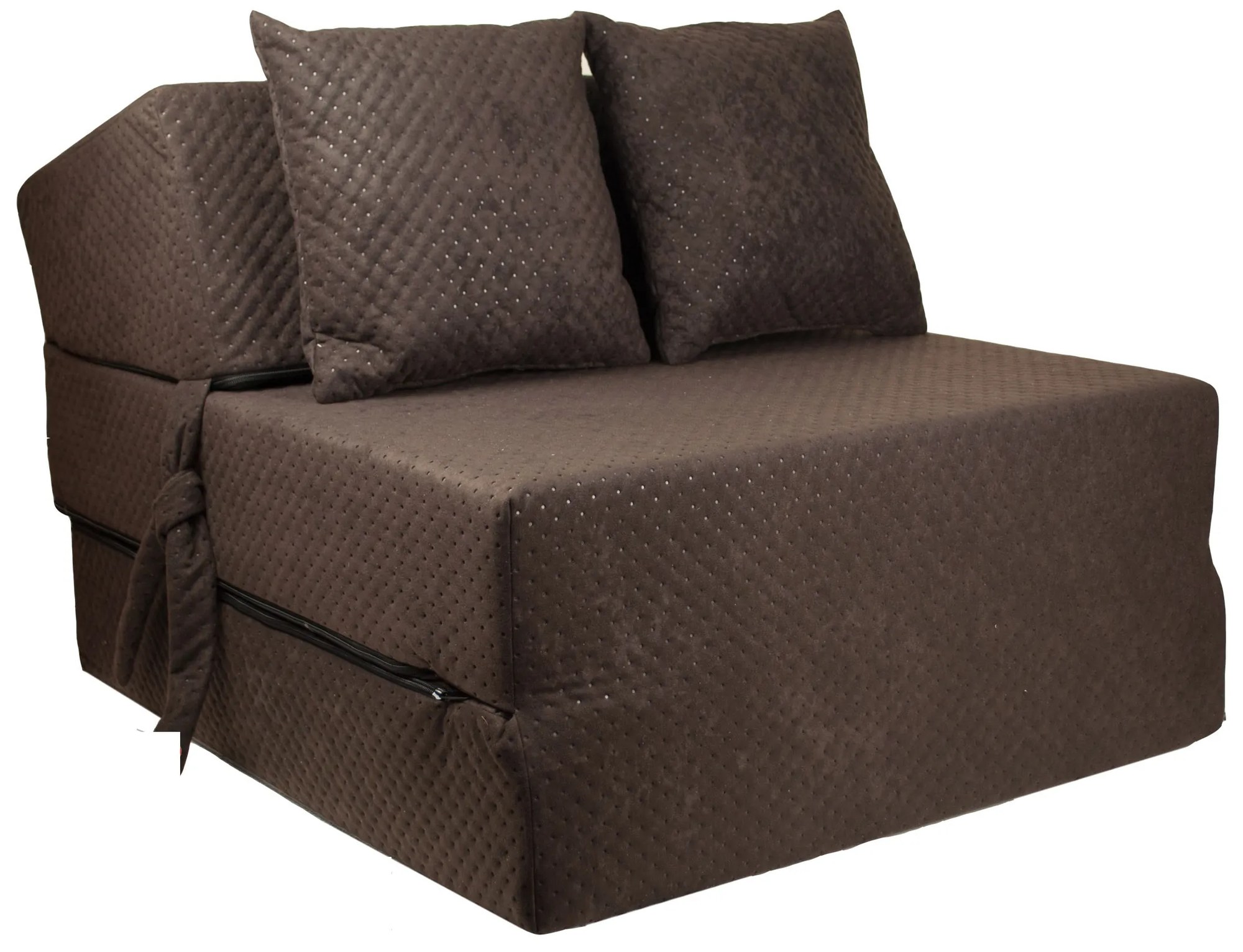 Rozkladacie molitanové kreslo (matrace) - prešívané hnedé