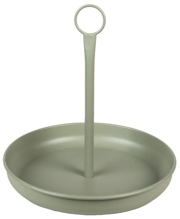 Zelený dekoračný jednoposchodový etažér - Ø 30*30 cm