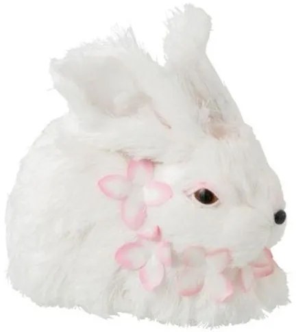 Dekorácia králiček s kvetmi okolo krku - 14 * 18 * 15 cm